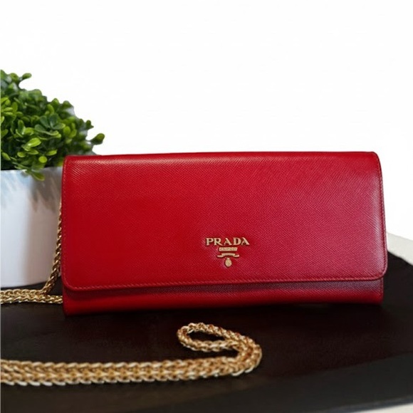 Prada Handbags - ❤️PRADA Red Saffiano Leather Wallet❤️